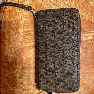 Michael Kors Black and Brown Logo Wallet